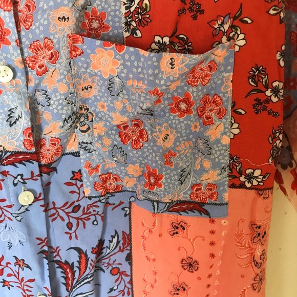 NWT Forever 21 Floral Patternblock Shirt Medium - Picture 5 of 8